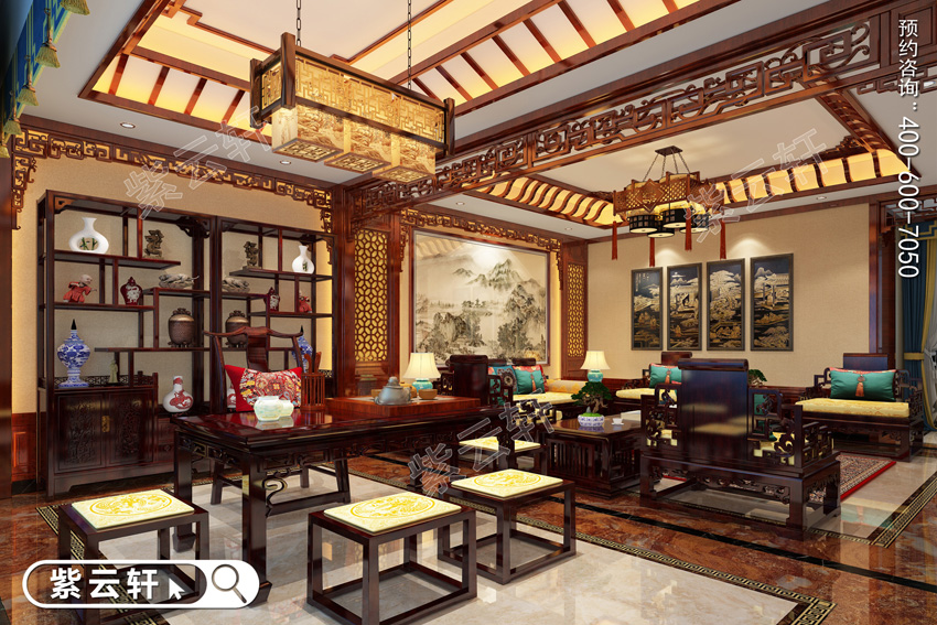 中式豪宅打造自然舒适的休闲空间