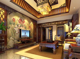 北京洋房顶楼设计古典中式装修效果图，端庄温和 美不胜收